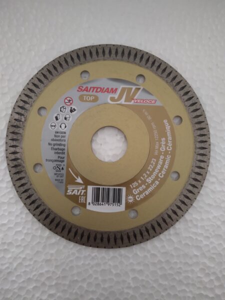 ДИАМАНТЕН ДИСК ЗА ГРАНИТОГРЕС,КЕРАМИКА SAITDIAM JV  125 x 1,2 x 22,23